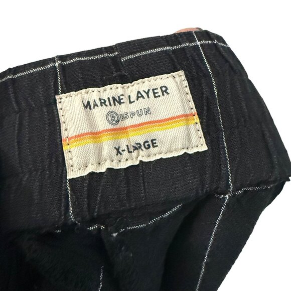 Marine Layer Womens Black Windowpane Wide Leg Tencel Pants Size XLarge - Picture 2 of 5